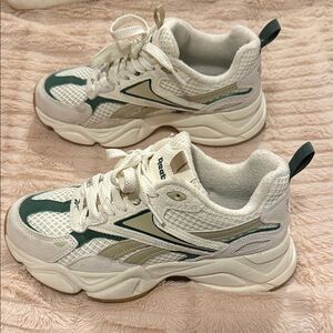 Reebok Women's White and Teal Sneakers